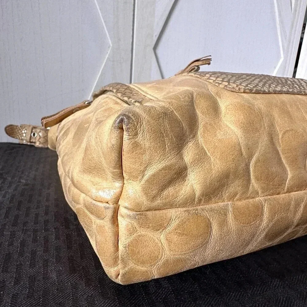 Park Ave. New York Embossed Floral & Snakeskin Hobo Bag